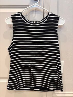 Gap Black and White Striped Sleeveless Tank Top